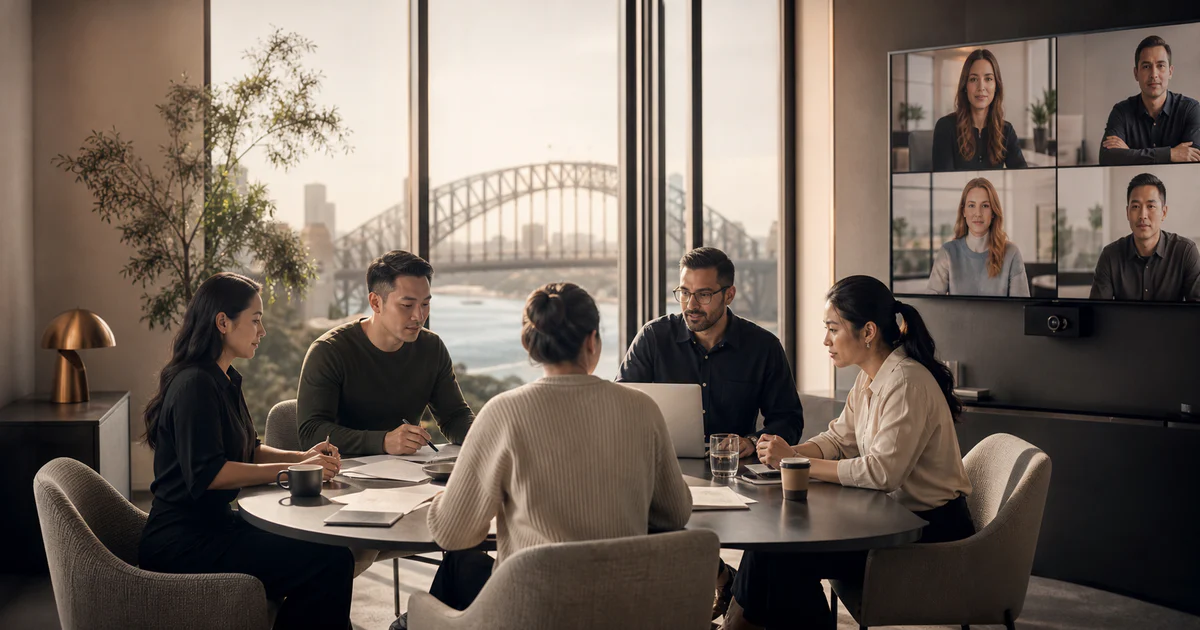 Australian data professionals collaborating with an integrated international team in Sydney